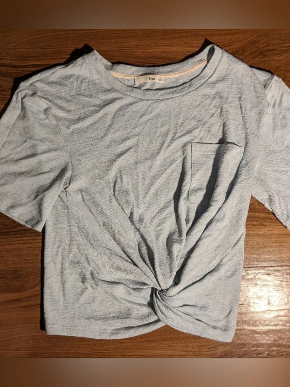 Wilfred Free - Subah Knot Front Tee 63226 | Medium | Light Baby Blue Wedgewood - Picture 7 of 11